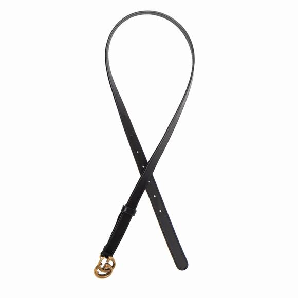 GUCCI Women’s GG Marmont Thin Belt Calfskin Black Leather Size : 80•32 main image 7